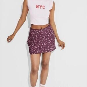 Wild Fable Skirt Womens Small Brown Pink Floral Peasant Grandma Cute Flirty